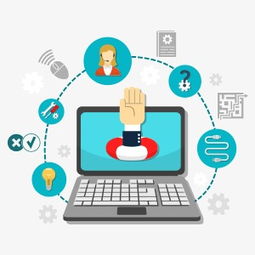 扁平网络科技素材图片免费下载 高清卡通手绘PNG